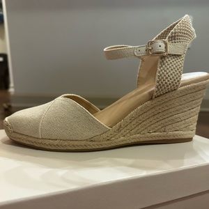 Neutral espadrille heel. Size 10. Never worn